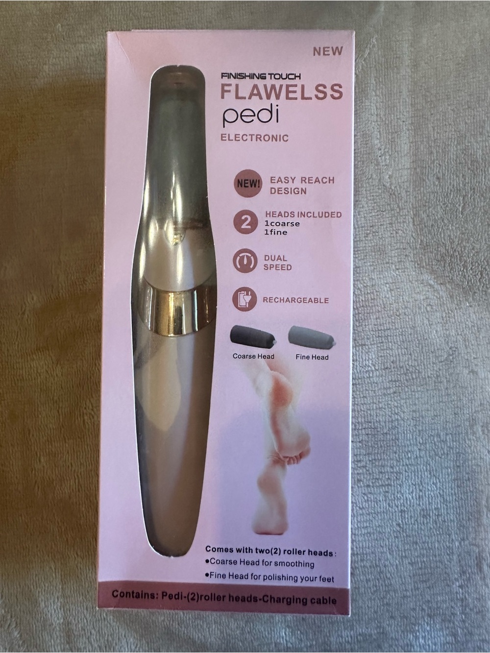 LAWLESS Flawless Pedi Electronic Foot File in Pink and Gold